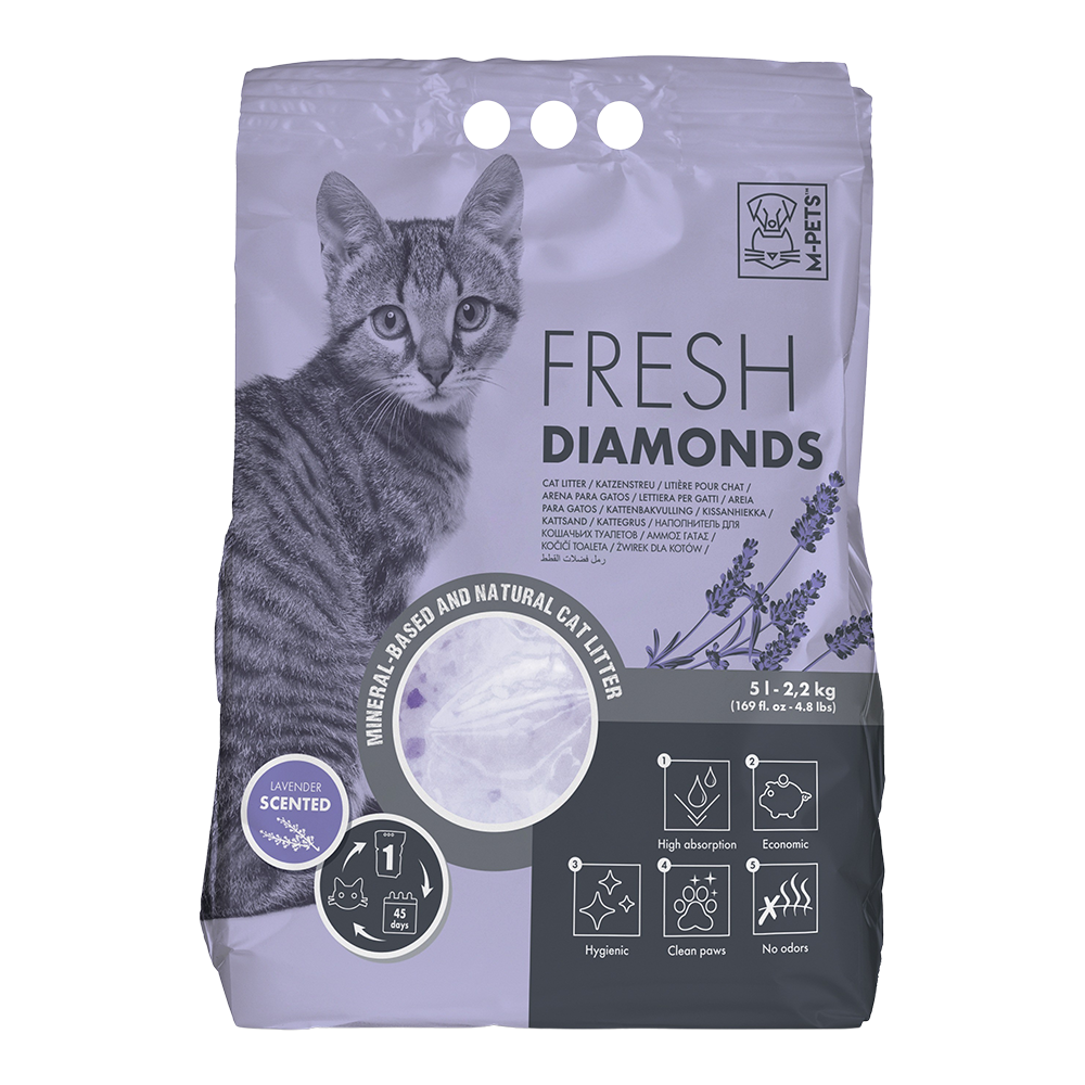 M-PETS Fresh Diamonds Silica Gel Cat Litter Lavender Scented