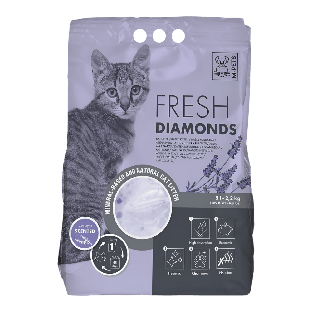 M-PETS Fresh Diamonds Silica Gel Cat Litter Lavender