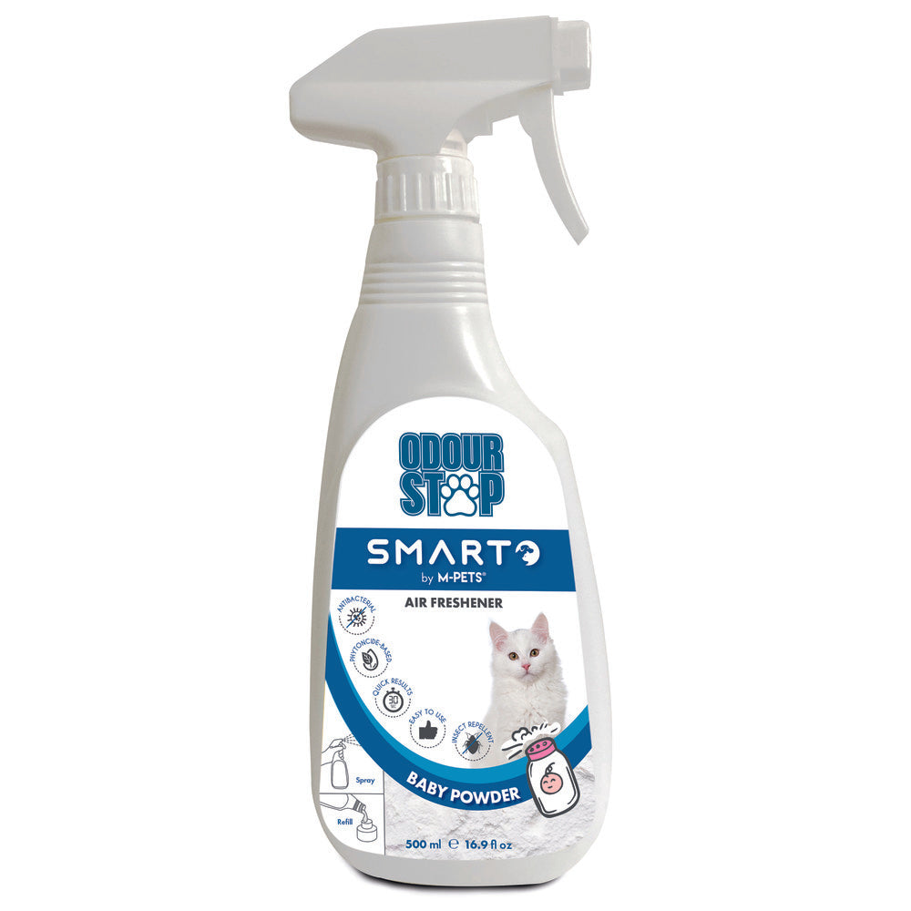 M-PETS Odour Stop Air Freshener Spray Baby Powder 500ml