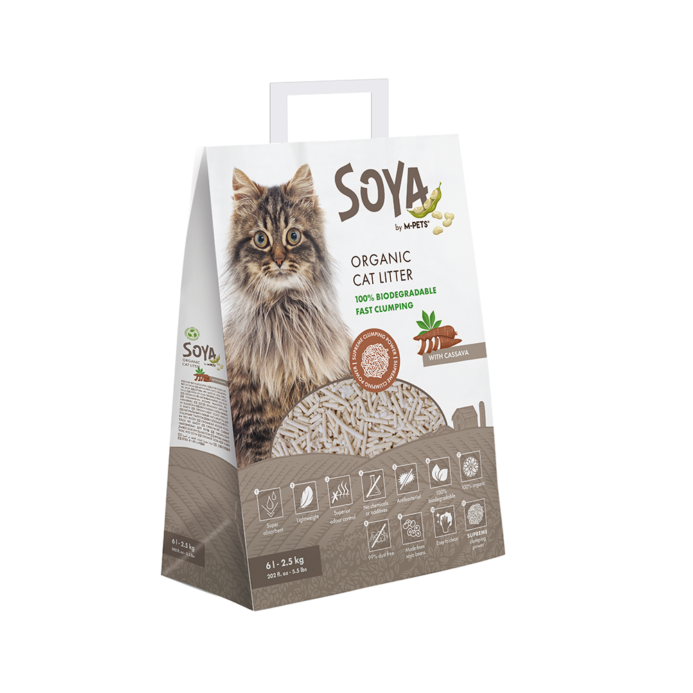 M-PETS Soya Organic Tofu Cat Litter with Cassava – 100% Biodegradable