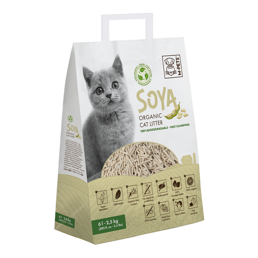 M-PETS Biodegradable Soya Organic Cat Litter (6L Various Scents)