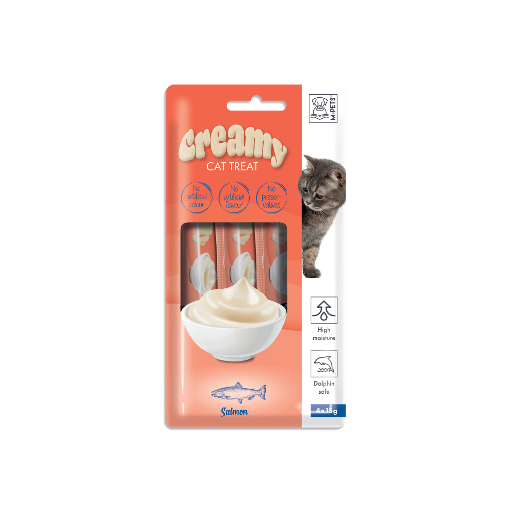 M-PETS Creamy Treats for Cats – Salmon 4x15g (60g)