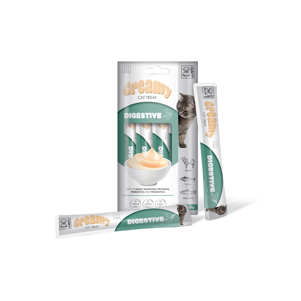 M-PETS Creamy with Functions – Cat treat – Light weight – Codfish & Chicken 4x15g (60g)
