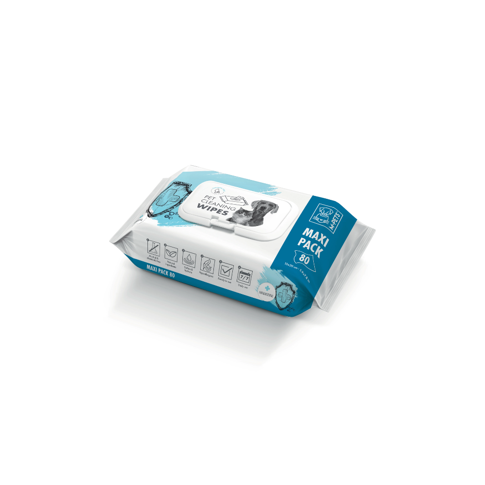 M-PETS Pet Cleaning Wipes Anti-bacterial Maxi Pack 80pcs