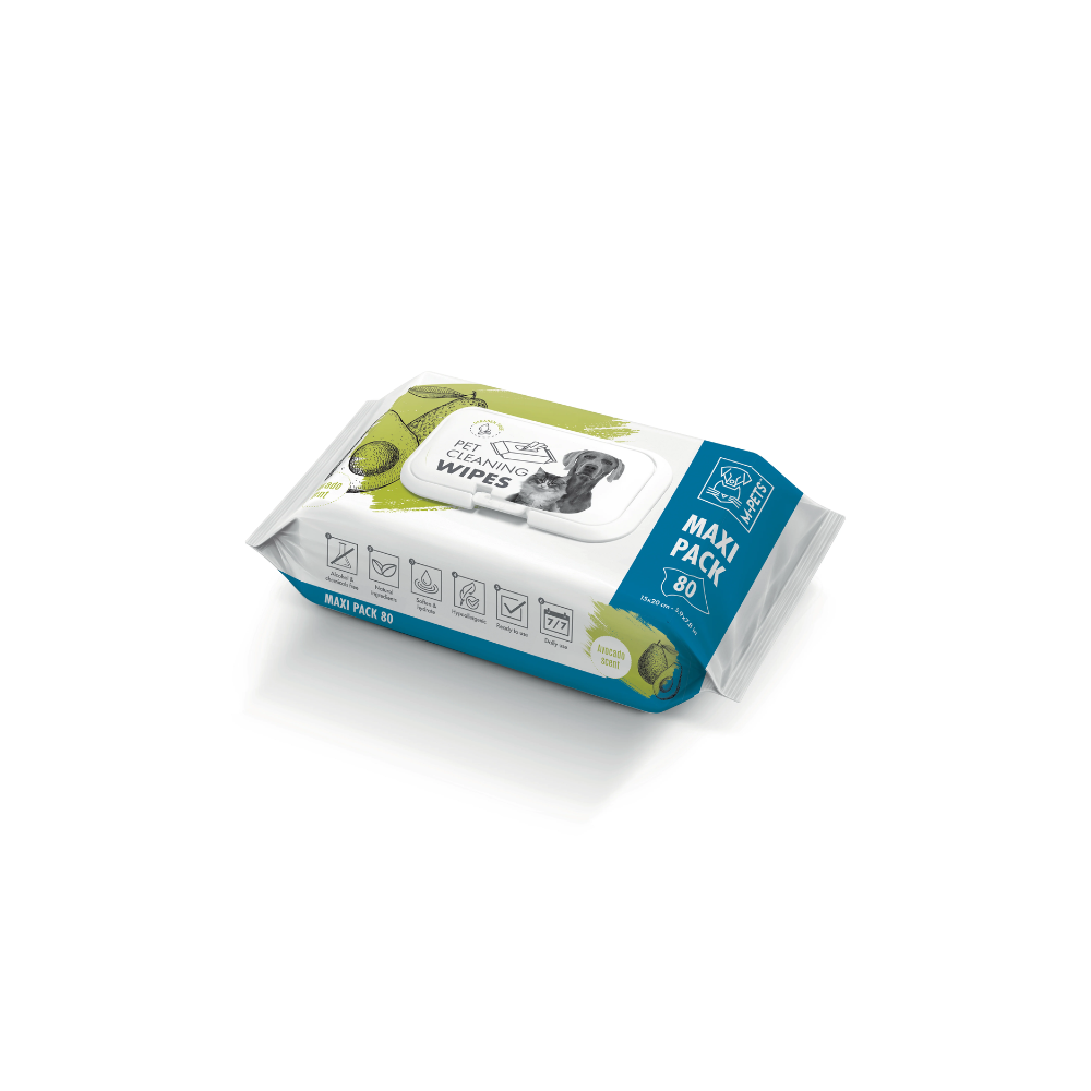 M-PETS Pet Cleaning Wipes Avocado Maxi Pack 80pcs