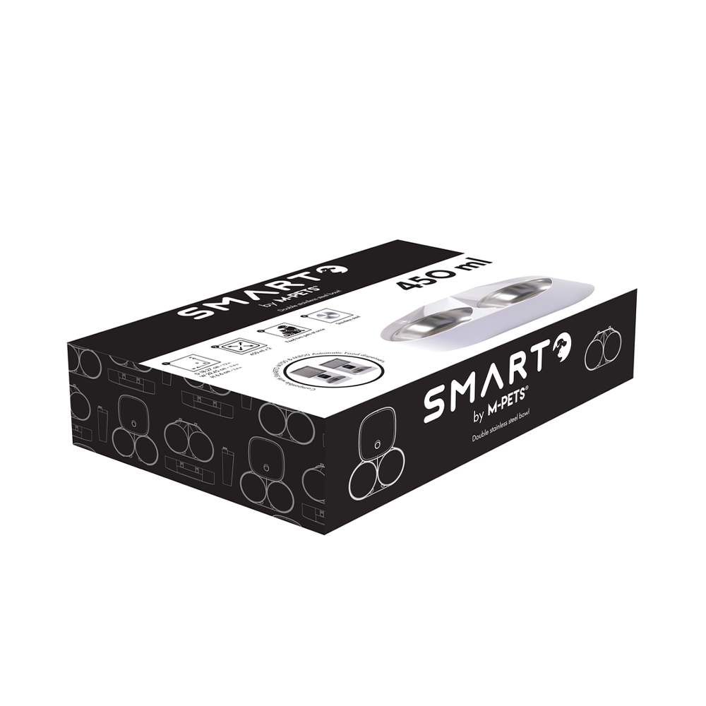 M-PETS Smarto Double Stainless Steel Bowl (Fits M700 & M800 automatic feeders)