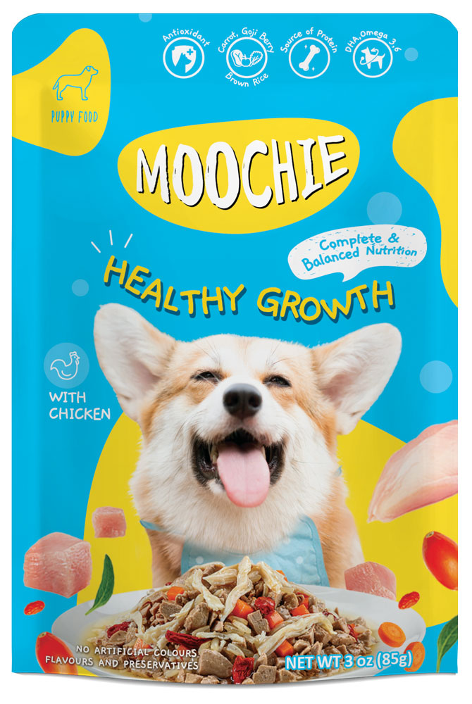 Moochie Dog Food Puppy Casserole with Chicken – Healthy Growth Pouch 85g