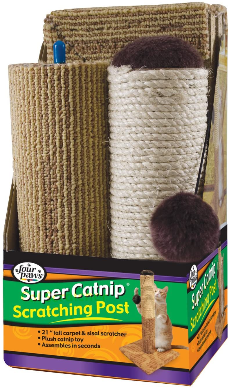 Four Paws Sisal & Carpet Cat Scratcher, 20″ 20″ inches