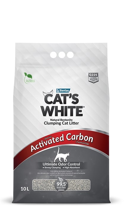Cats White Activated Carbon Bentonite Cat Litter 10L