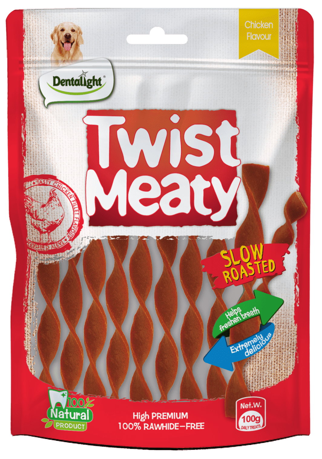 Dentalight 5" Twist Meaty chicken flavour 100g/bag