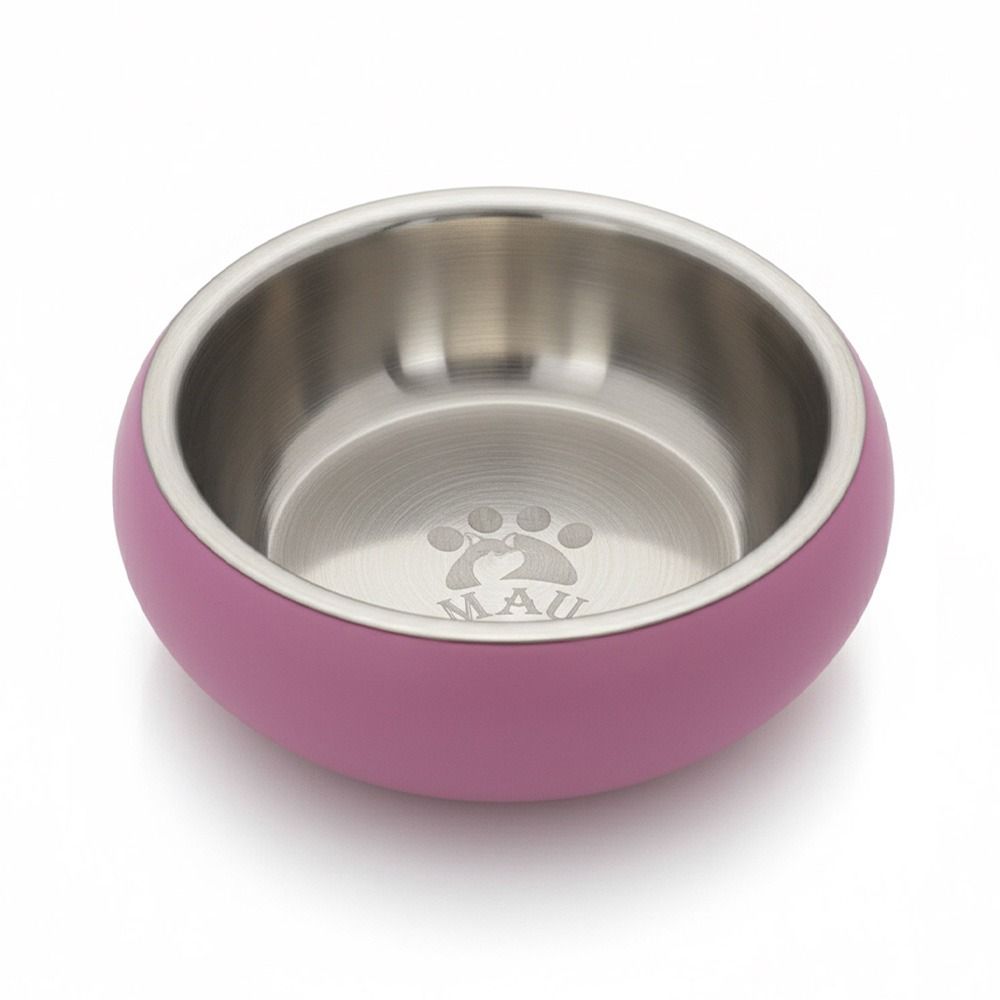 Mau Double Wall Bowl Belly with Non-Slip Base Cat Bowl - Pink