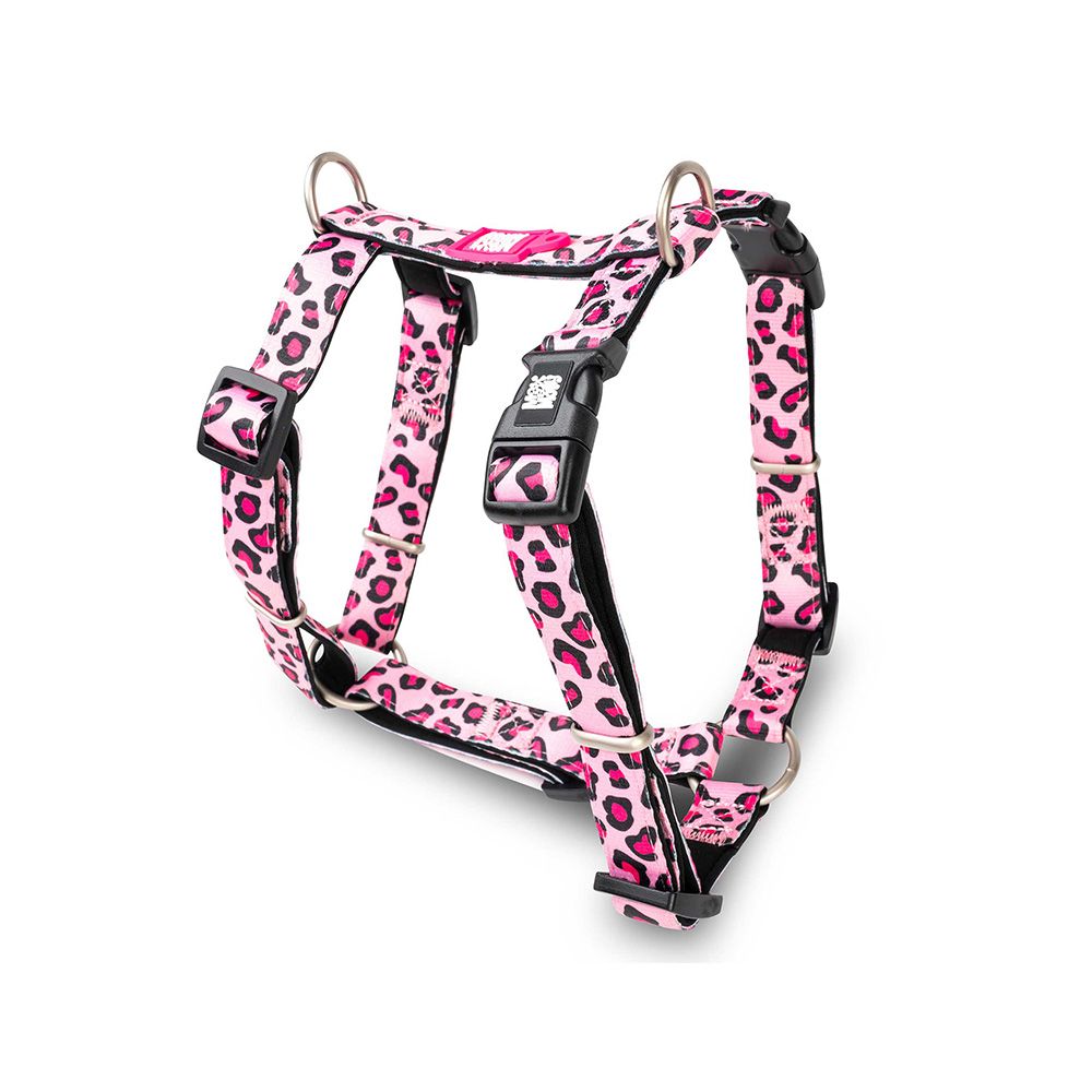 Max and Molly Dog H-Harness - Leopard Pink - Medium