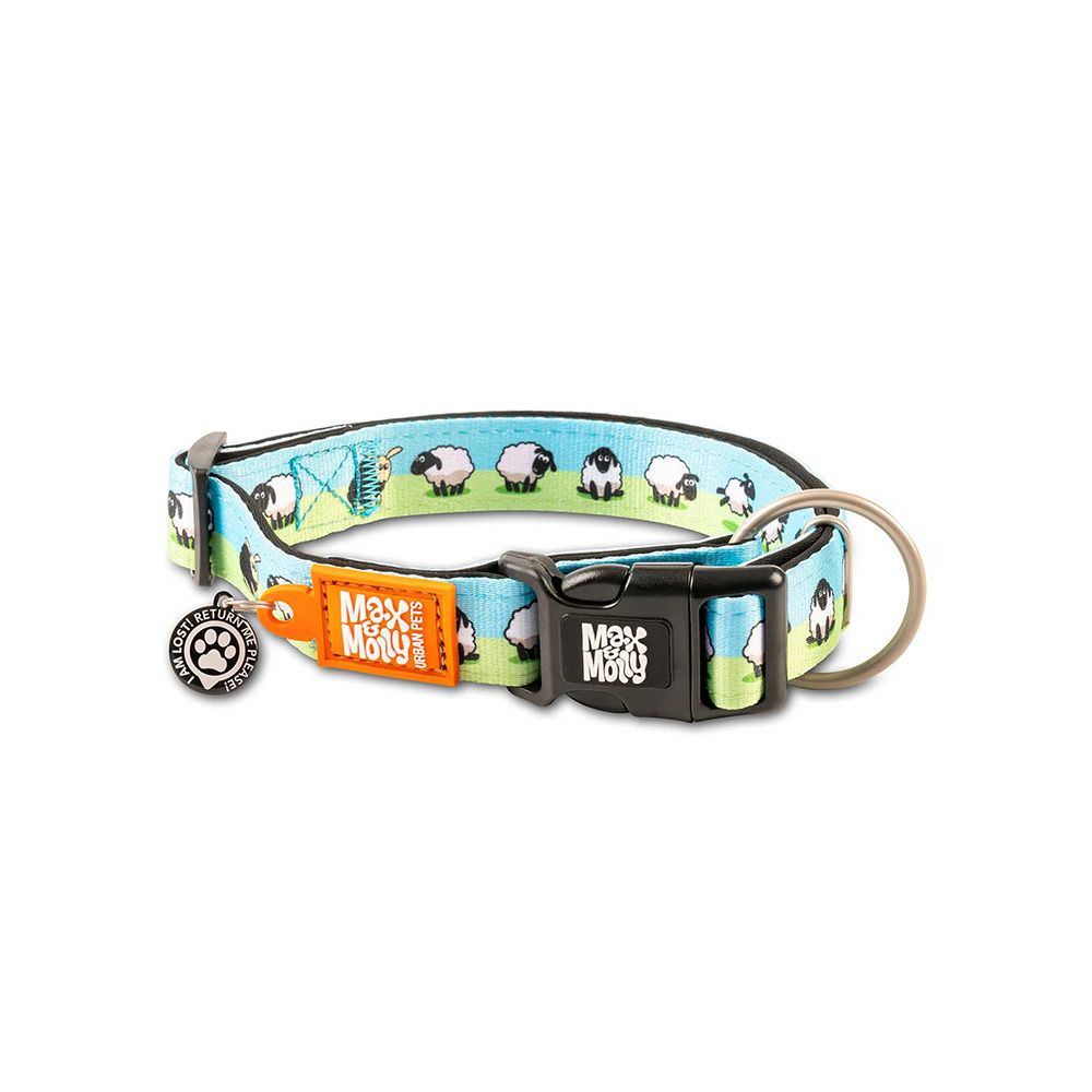 Max and Molly Smart ID Dog Collar - Black Sheep - Medium