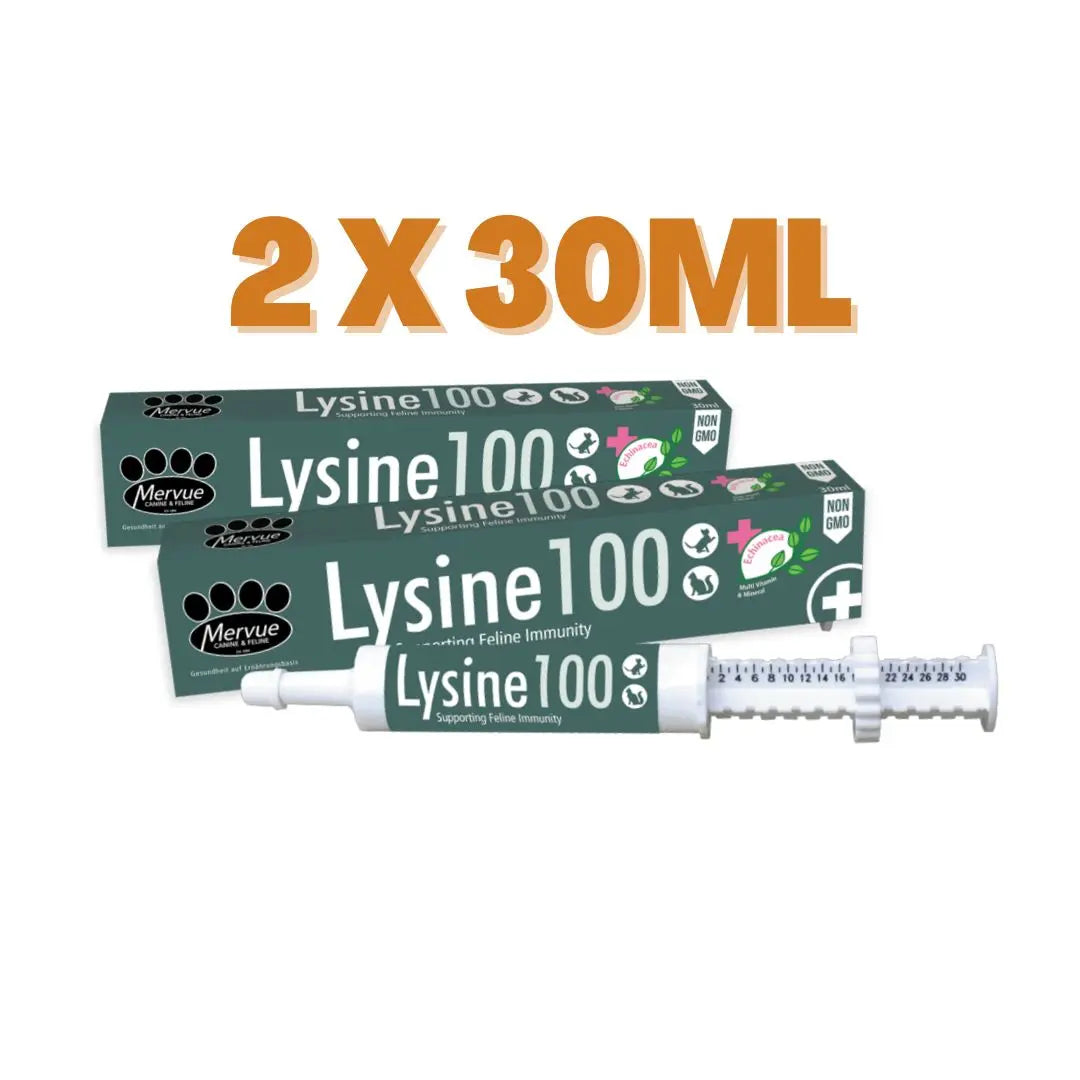 LYSINE 100 FOR CAT FLU & COUGH SUPPORT FELINE IMMUNITY 30 ml | Pack of 2