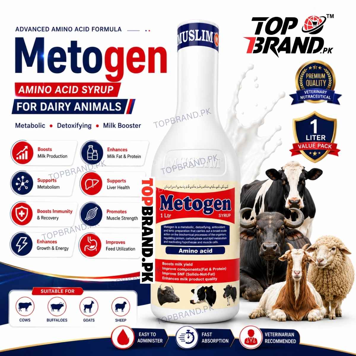 Metogen 1 Ltr Amino Acid for Live Stock