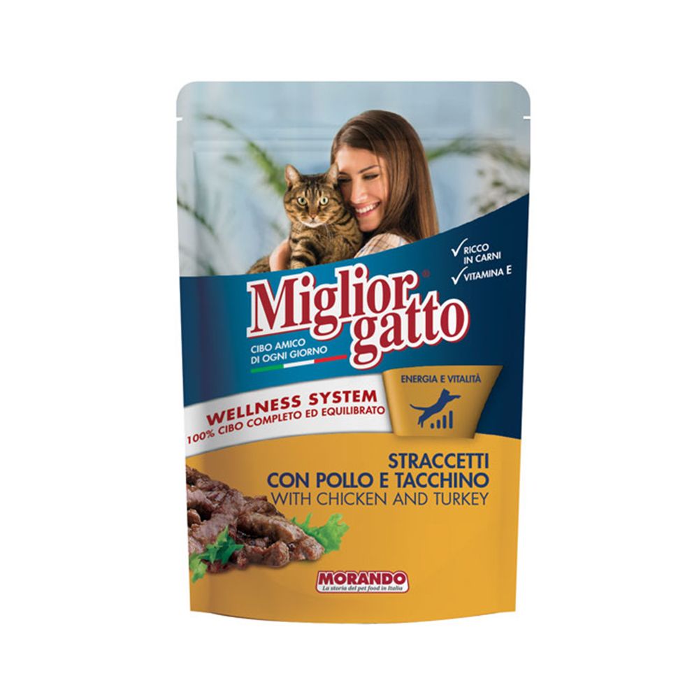 Miglior Gatto Chicken & Turkey Cat Food Pouches - 100g - Pack of 12