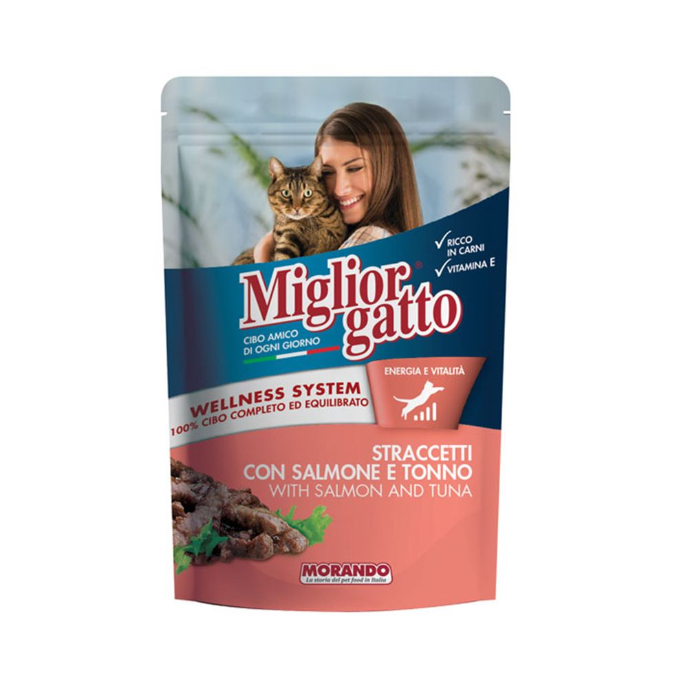 Miglior Gatto Salmon & Tuna Cat Food Pouches - 100g - Pack of 12