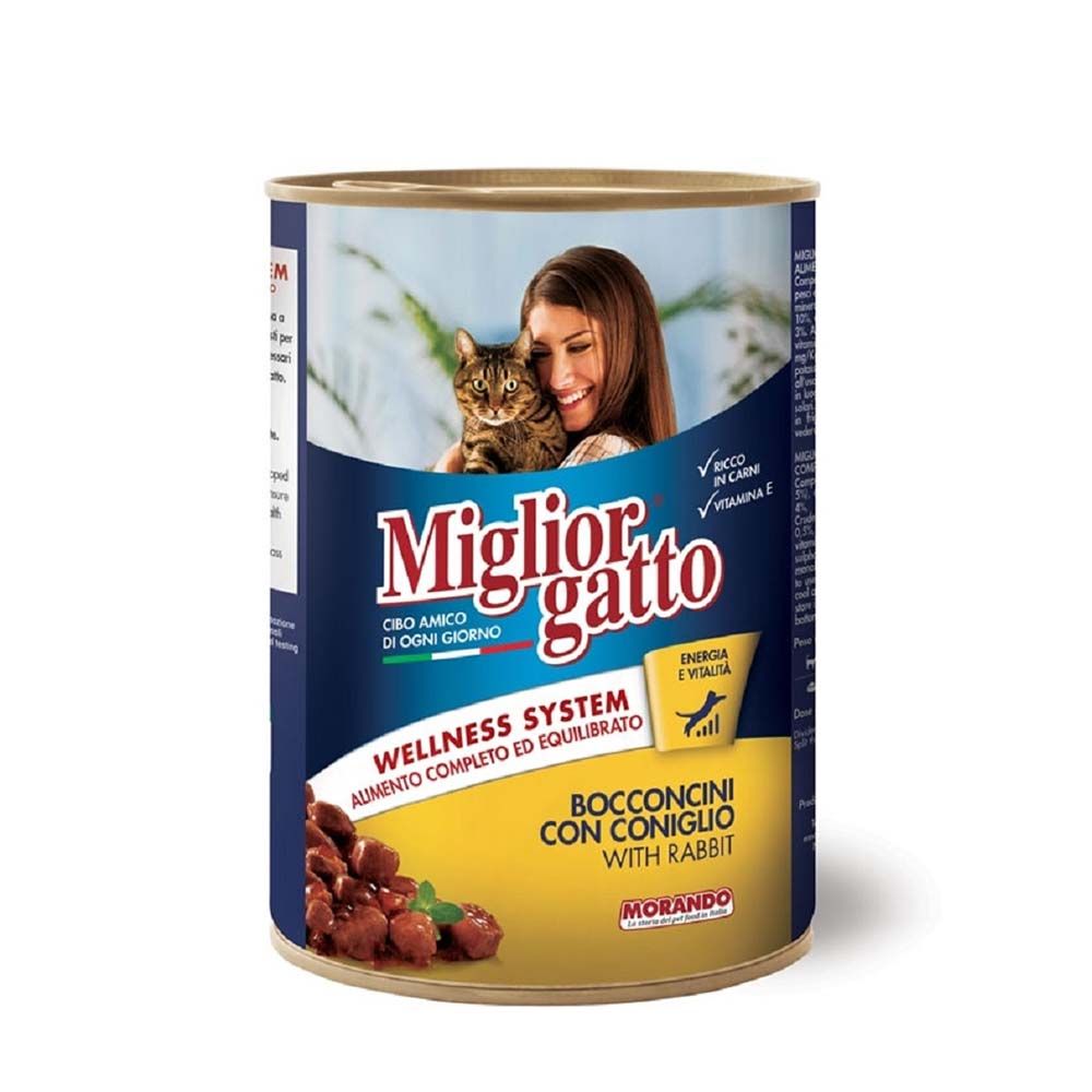 Miglior Gatto Chunks Rabbit Canned Cat Food - 405 g - Pack of 12