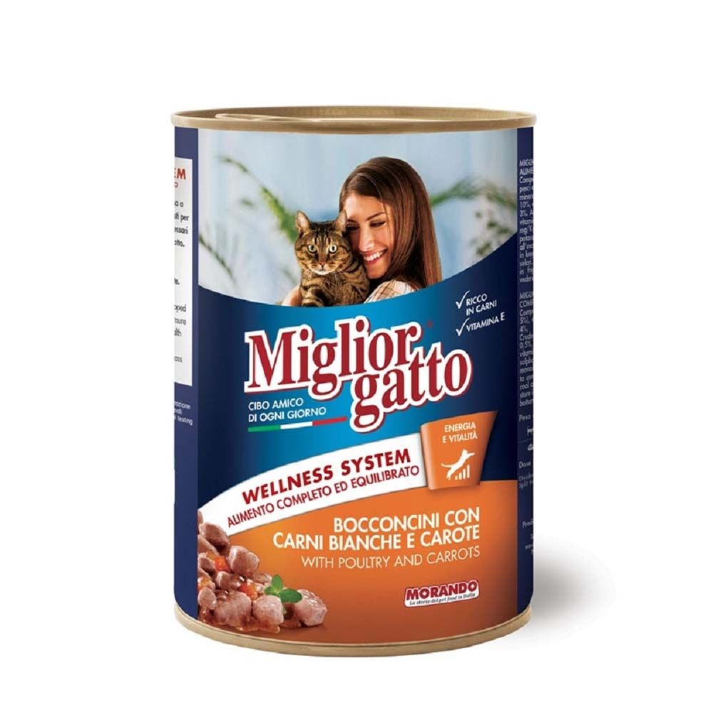 Miglior Chunks with Poultry and Carrots Wet Cat Food - 405 g - Pack of 12