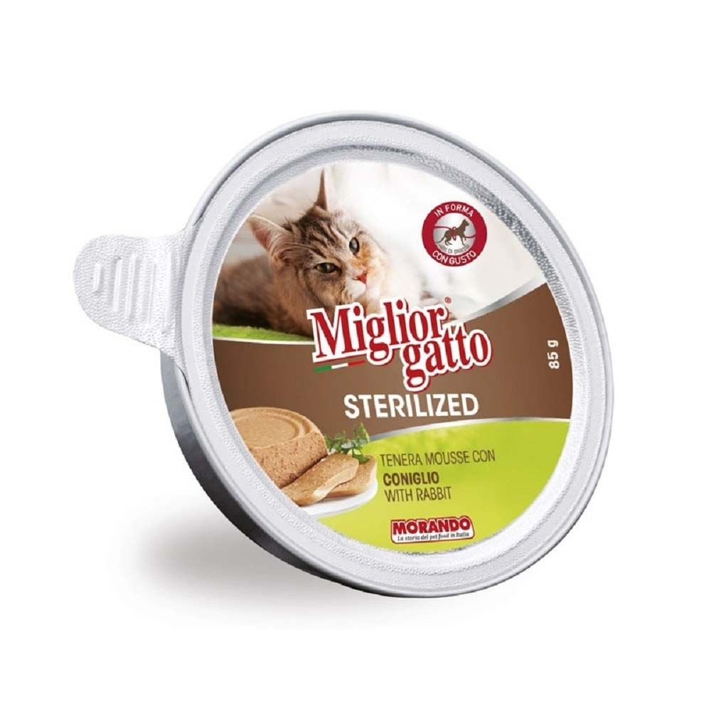Miglior Gatto Sterilized Mousse with Rabbit Wet Cat Food - 85 g - Pack of 12