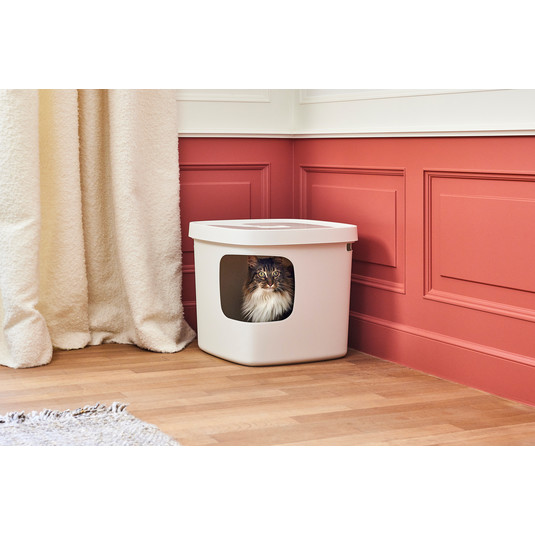 Moderna Cubana Stylish and functional corner-entry cat litter box