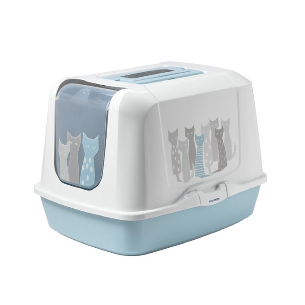 Moderna Maasai Trendy Cat Litter Box, Blue, Jumbo
