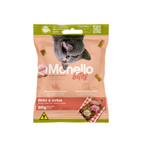 Monello Bites Sterilized Cat- Turkey & Oat (80g)