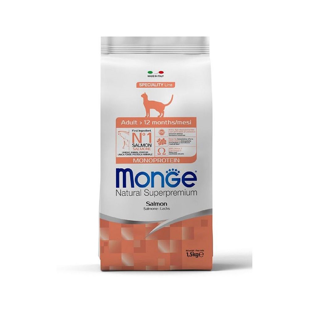 Monge Monoprotein Salmon Adult Dry Cat Food - 1.5 Kg