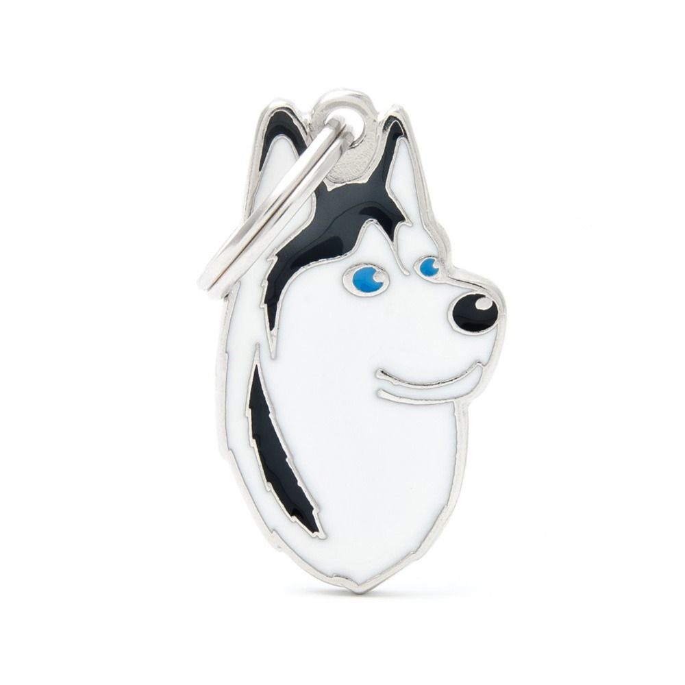 MyFamily Friends Black And White Husky Pet ID Tag