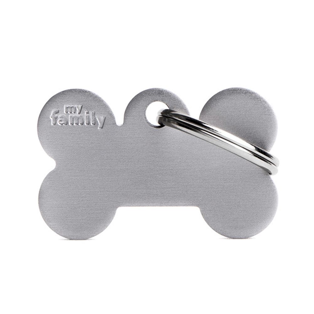 MyFamily Basic Collection Bone in Aluminum Pet ID Tag - Small