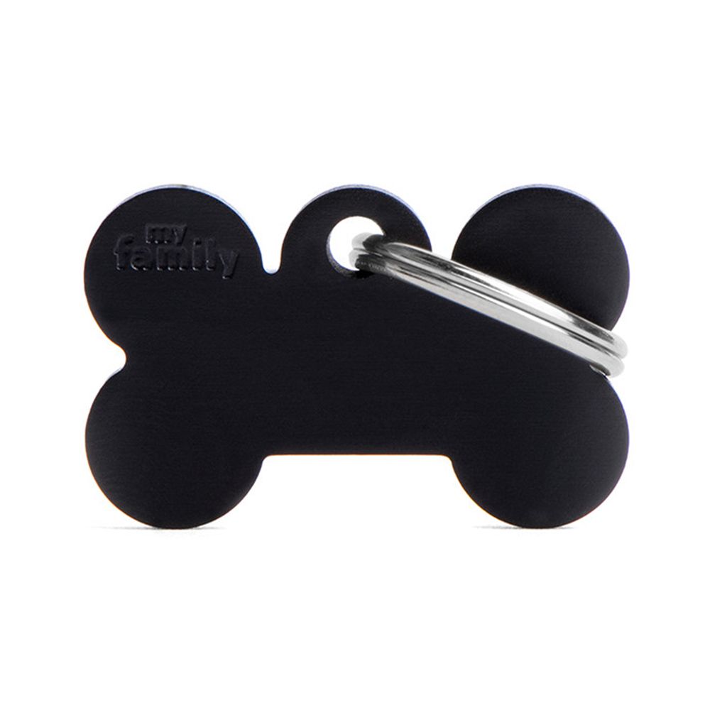 MyFamily Basic Collection in Aluminum Pet ID Tag - Black