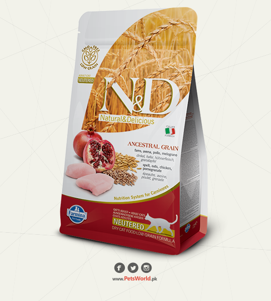 N&D LOW GRAIN for Cats – Chicken & Pomegranate Adult