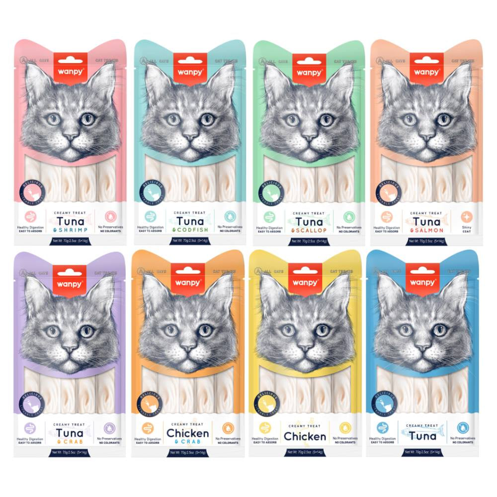 Wanpy - Creamy Lickable Cat Treats (14gx5)