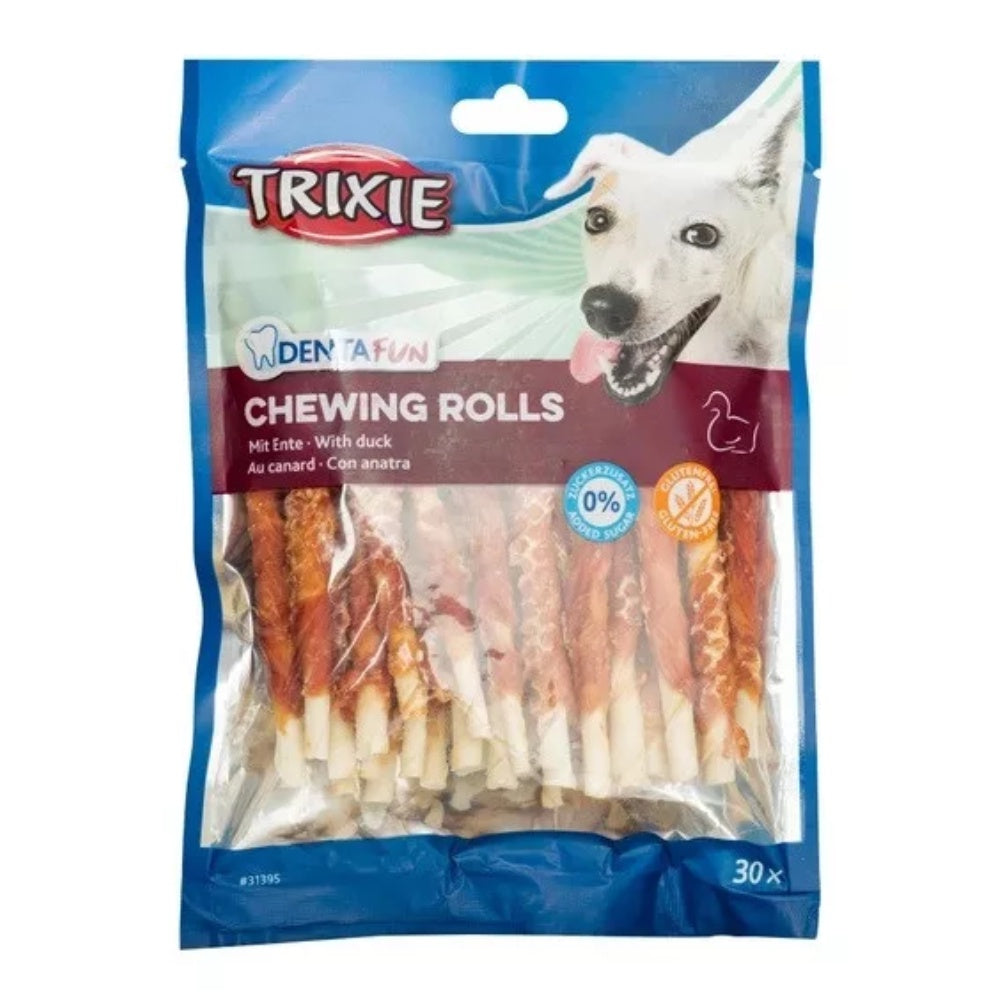 Trixie - Denta Fun Duck Chewing Rolls Dog Chew - 240G