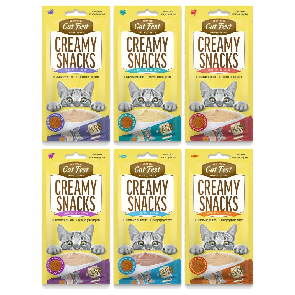 Cat Fest Creamy Snacks With Caviar — Cat Treats 4×10g