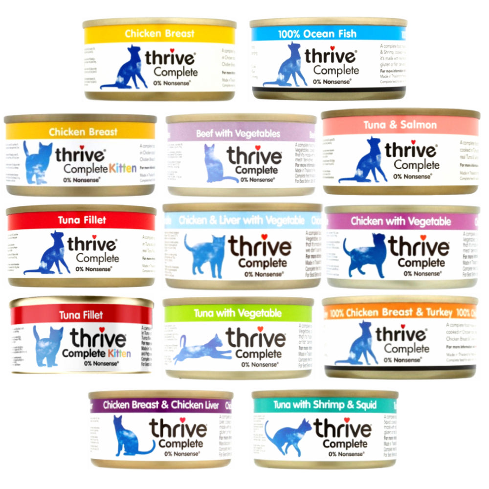 Thrive Complete Cat Wet Food — 100% Natural, No Fillers, 14 Flavours (75g)