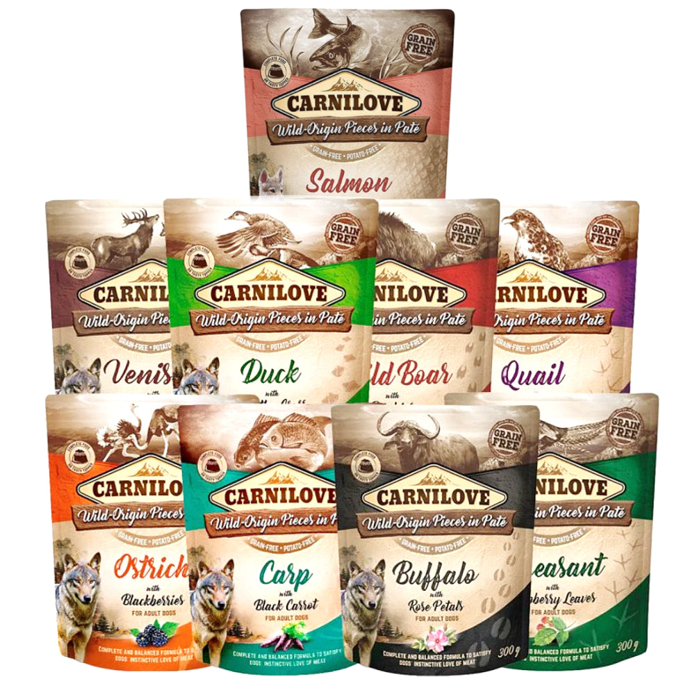 Carnilove Wild-Origin Pieces in Paté 300g - Grain-Free Dog Food with 70% Real Meat