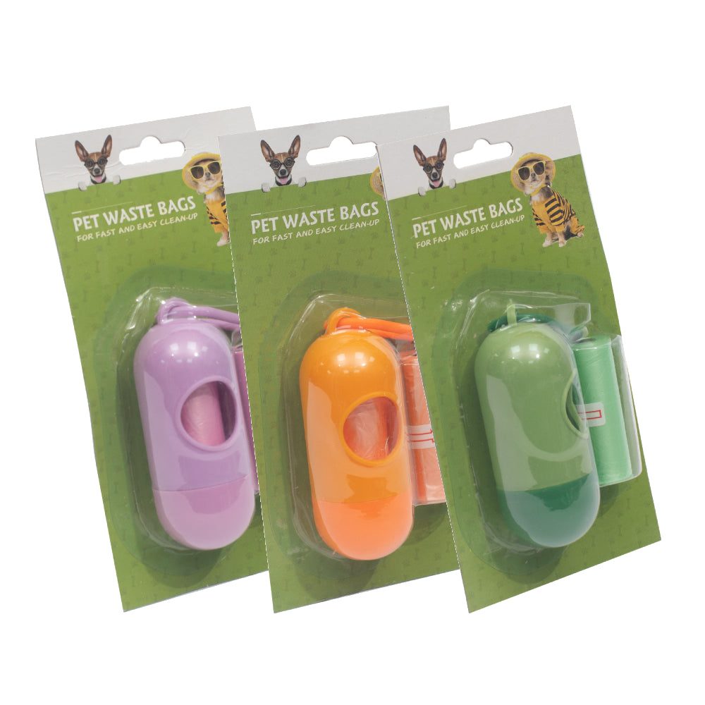Dog Poo Bag Holder with 2 Free Rolls | Leash Clip Dispenser for Walks