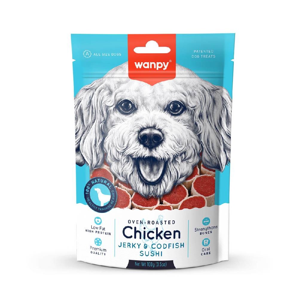 Wanpy - Chicken Jerky & Codfish Sushi 100g