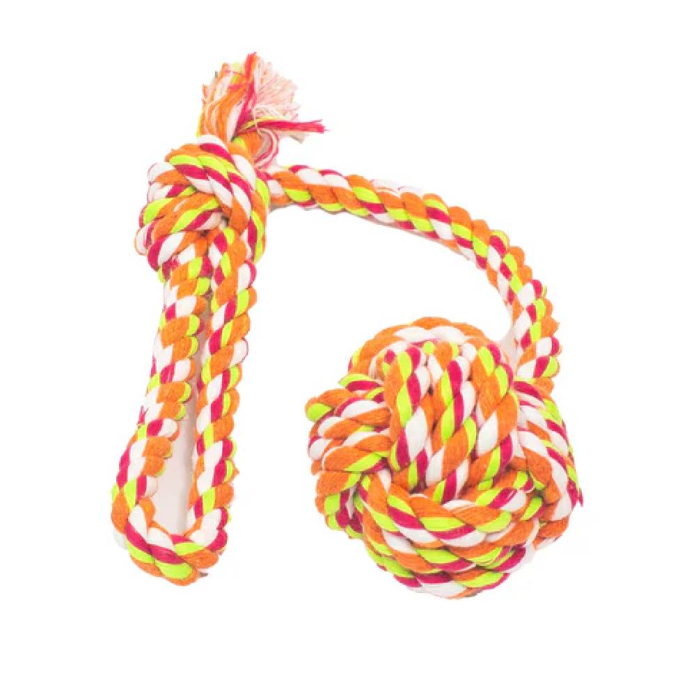 Braided Cotton Rope Toy for Dogs - Orange Chew Toy | Dental Health & Anxiety Relief