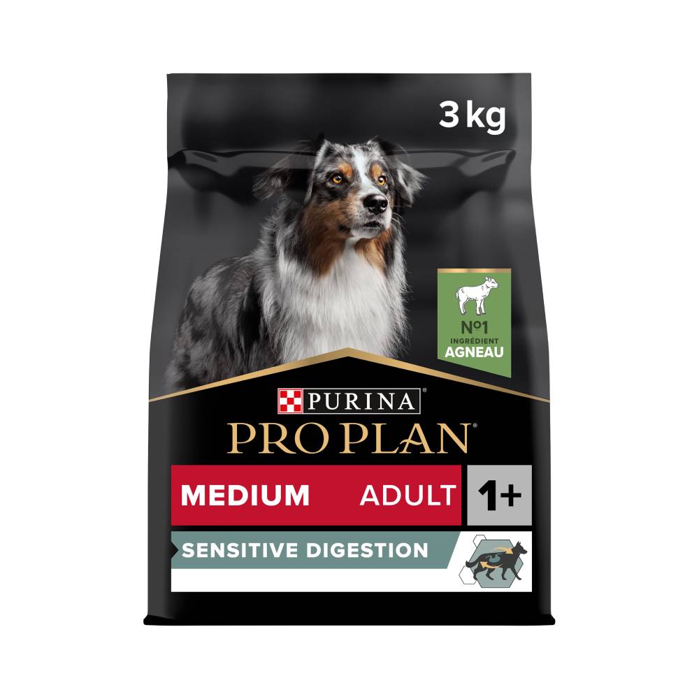 Purina Pro Plan Sensitive Digestion Medium Adult, Dry Dog food with Lamb, 3 kg