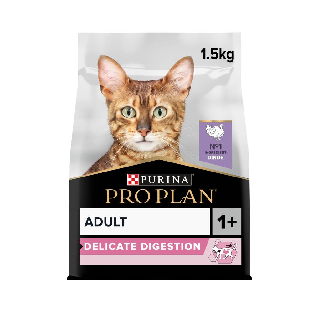 Purina Pro Plan Adult Delicate Digestion, Dry Cat Food with Turkey, 1.5 kg