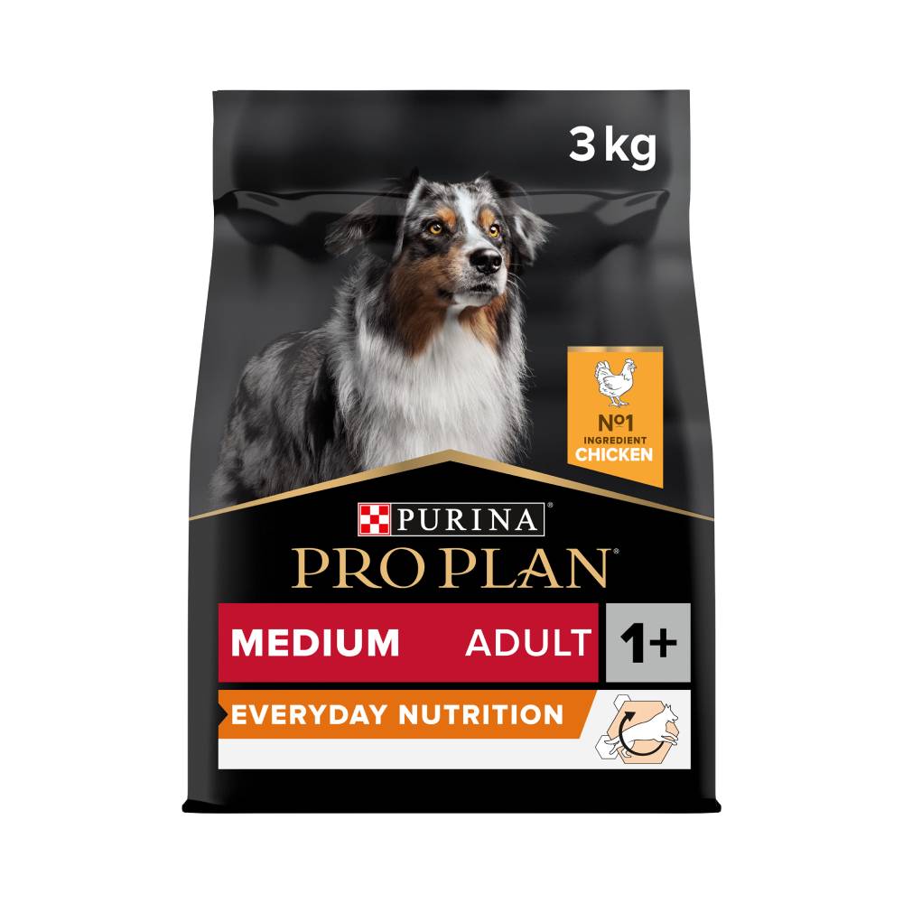 Purina Pro Plan Everyday Nutrition Medium Adult, Dry Dog food with Chicken, 3 kg