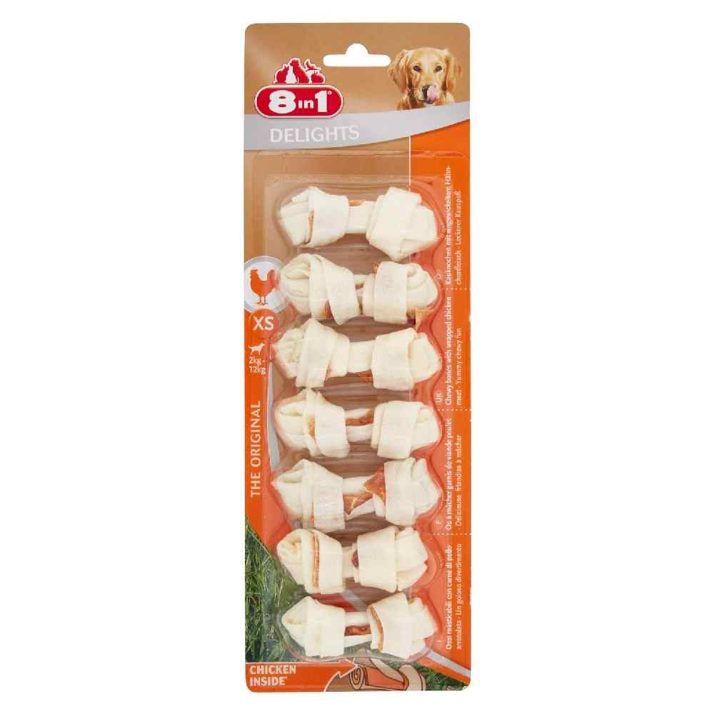 8in1 Delights Chicken Bones XS, 7 pcs, 84 g