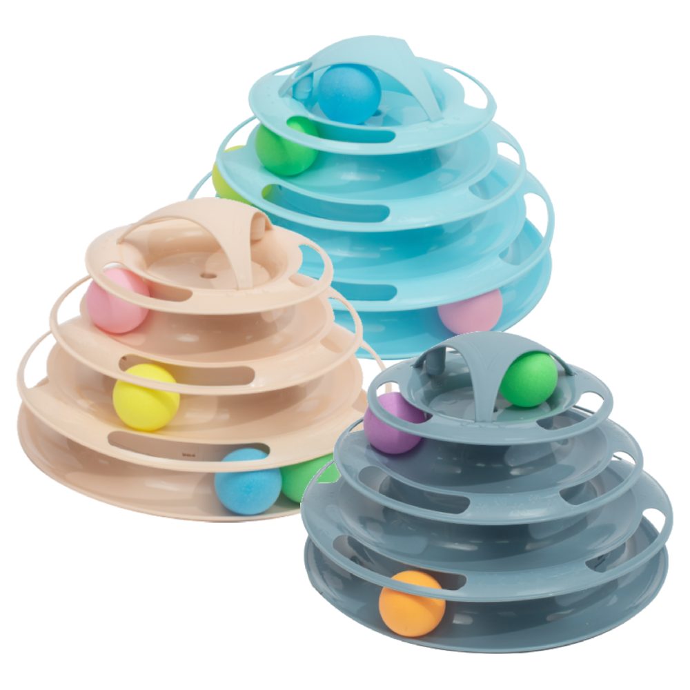 PL - Tower Of Tracks Cat Toy With Balls