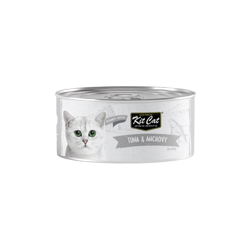 Kit Cat Tuna & Anchovy Toppers — Grain-Free Wet Cat Food Topper 80g