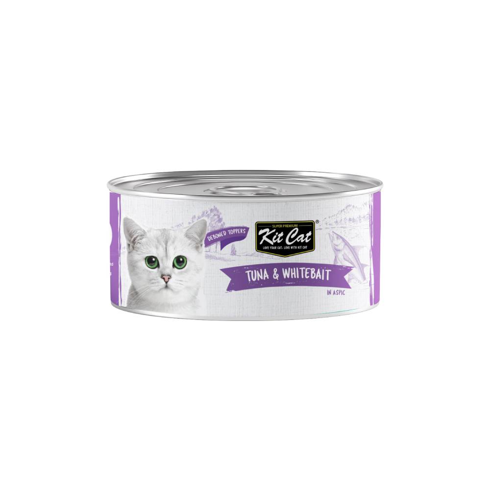 Kit Cat Tuna & Whitebait Toppers — Grain-Free Wet Cat Food Topper 80g Tin
