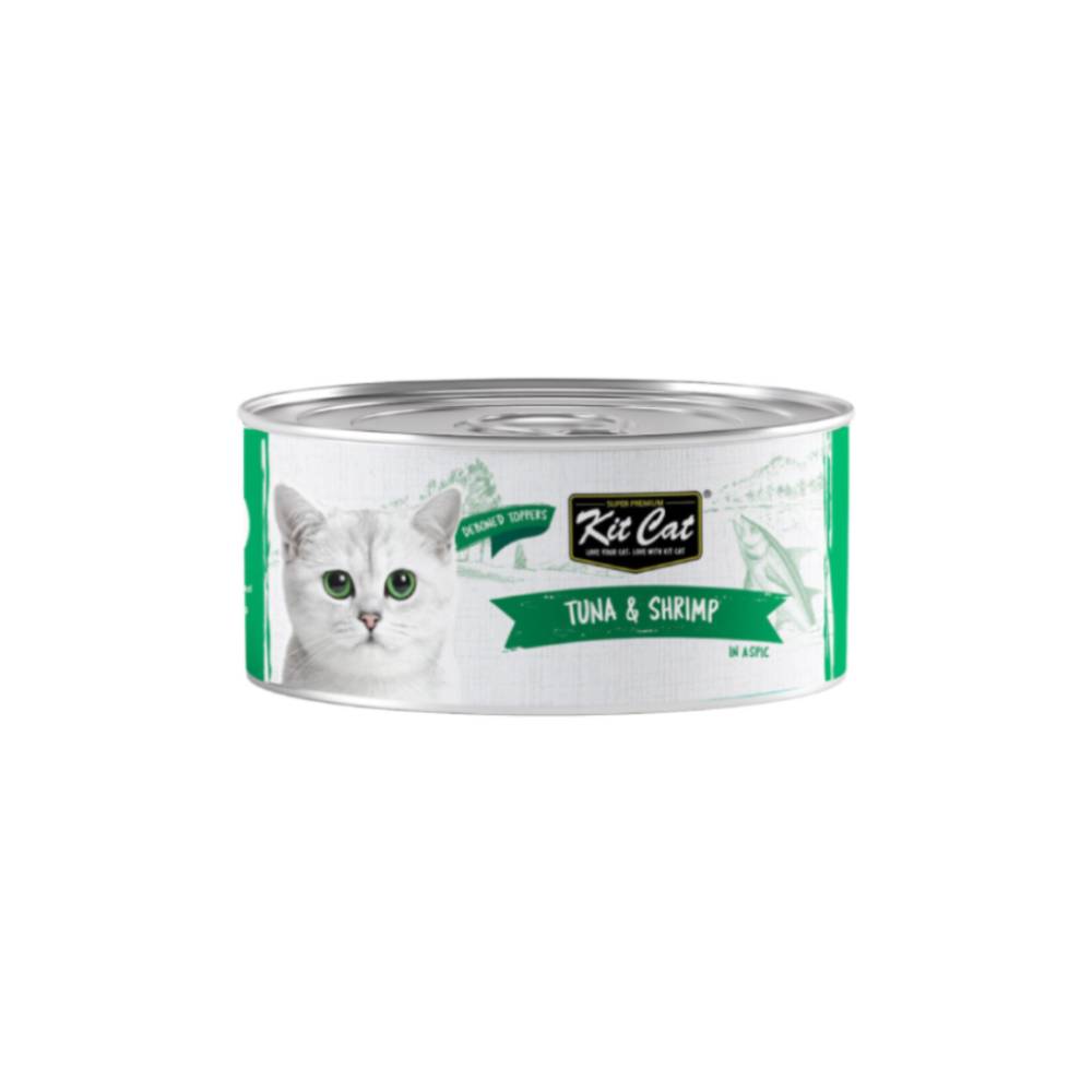 Kit Cat Tuna & Shrimp Toppers — Grain-Free Wet Cat Food Topper 80g Tin