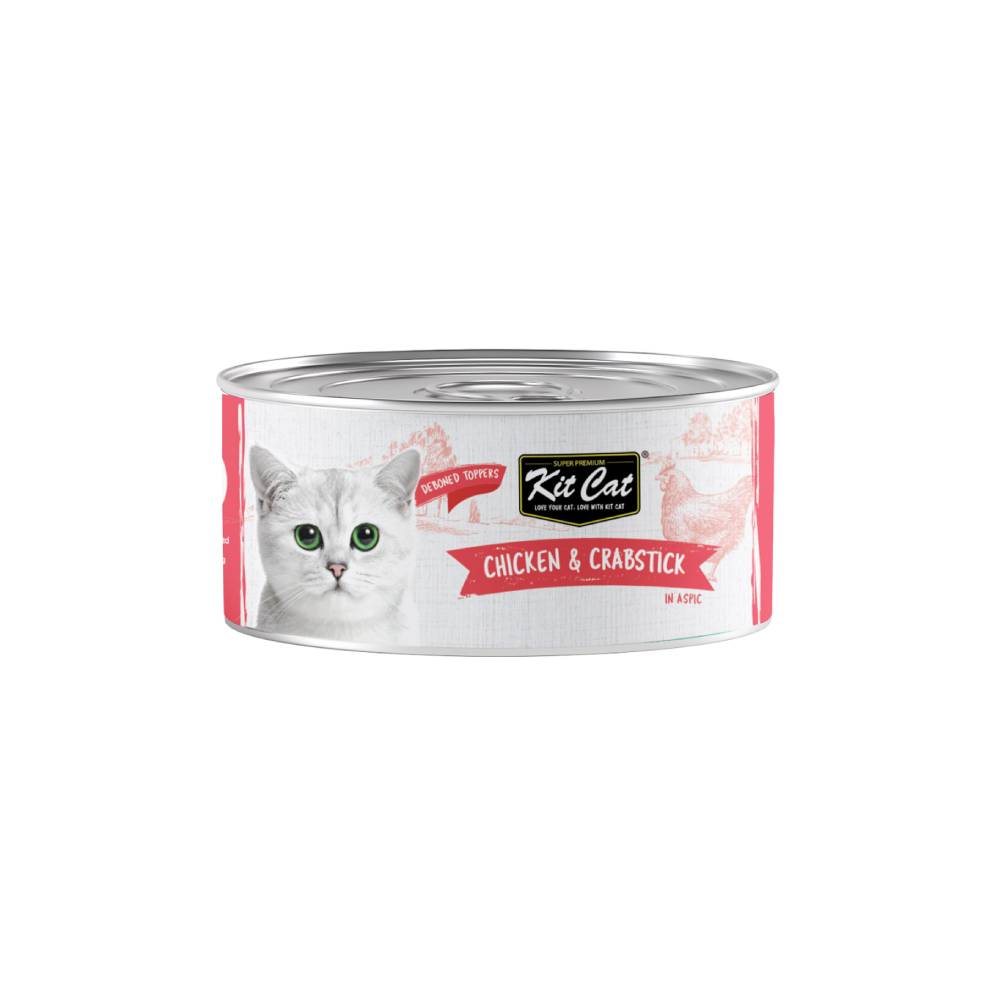 Kit Cat Chicken & Crabstick Toppers — Grain-Free Wet Cat Food Topper 80g