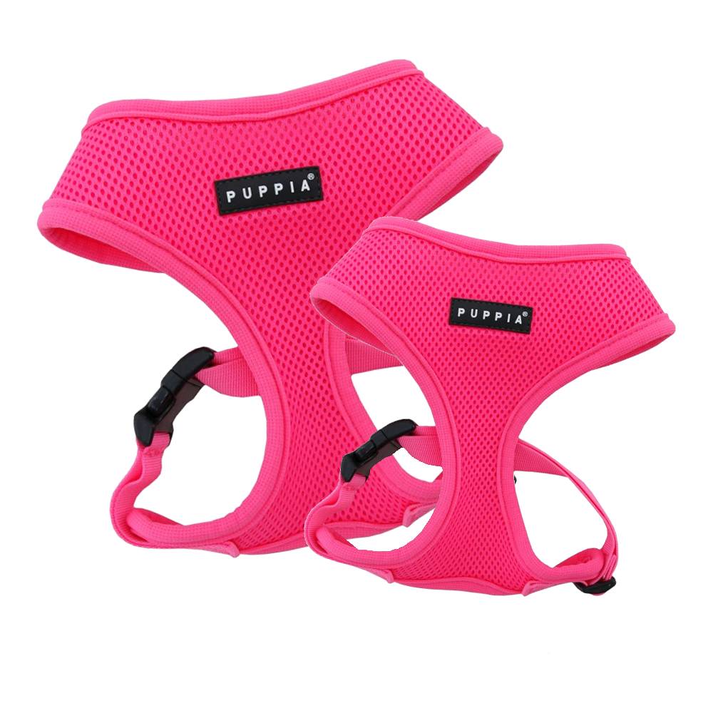 Puppia Neon Soft Dog Harness | Choke-Free Air Mesh, Pink | S & M